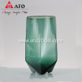 Unique HandMade Green Crystal Diamond Shape Wine Glasse